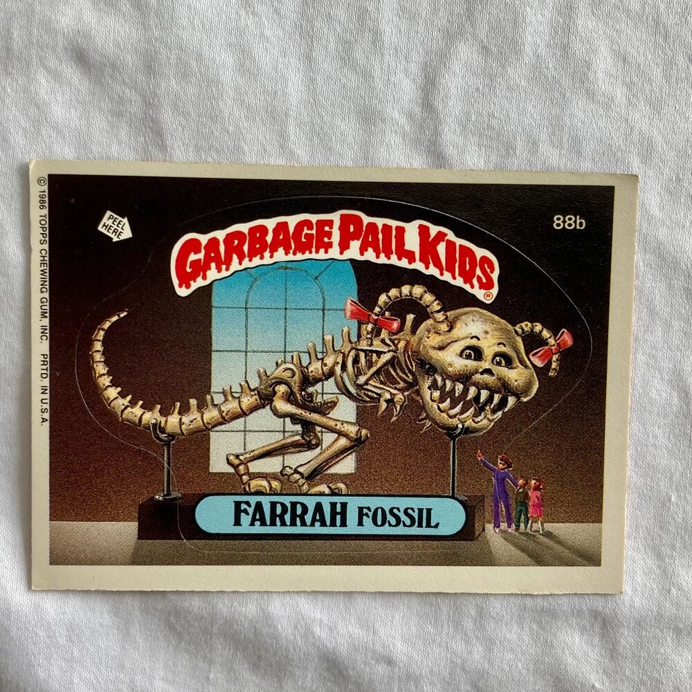 Garbage Pail Kids Card 1986 Topps - 88b Farrah Fossil